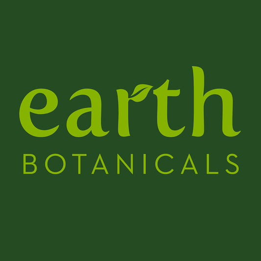 Earth Botanicals Logo on a dark green background