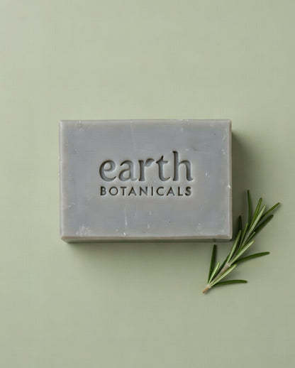 Zephyr rosemary lemongrass and black pepper natural soap bar with fresh rosemary sprig handmade in Brighton